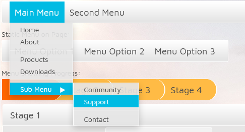 Screen-shot of example Complex Menu 