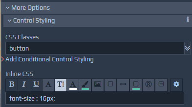 Control Styling options