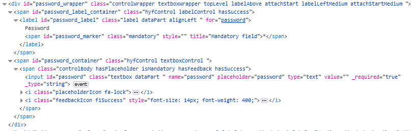 Screen shot of textboxControl HTML Markup