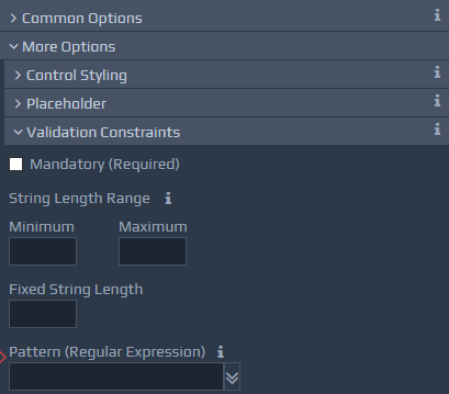 Mandatory Fields and Validation