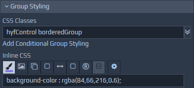 Screen-shot of Group Styling Options