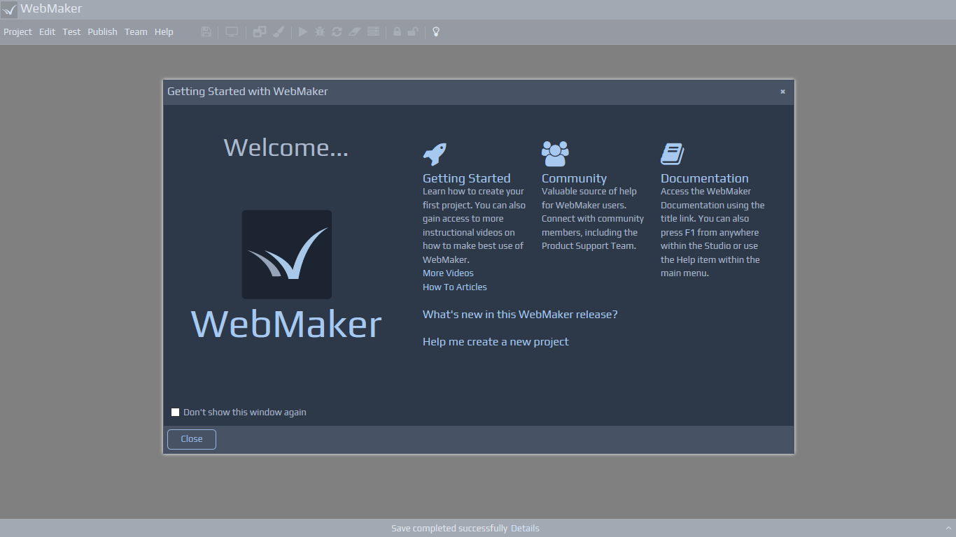 Getting Started with the WebMaker Studio