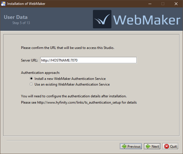 WebMaker Installation - Multi User Configuration