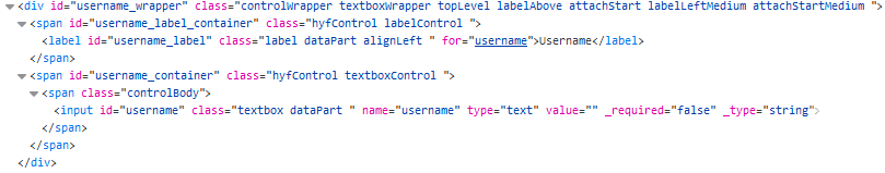 Screen shot of textboxControl HTML Markup