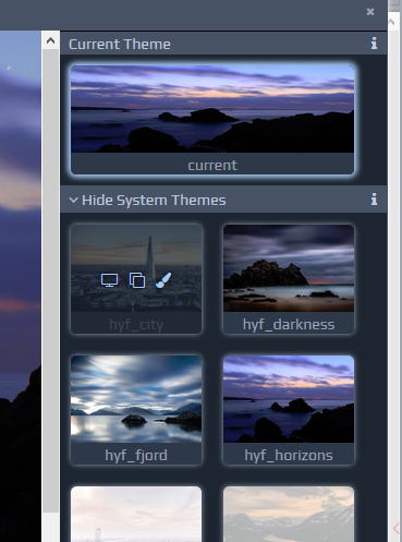 Theme Editor showing theme options