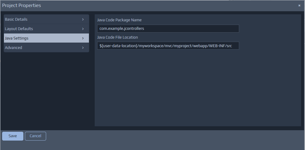 Configuring Java Settings