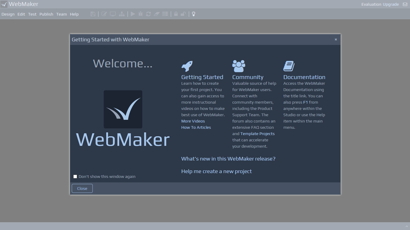 Getting Started with the WebMaker Studio